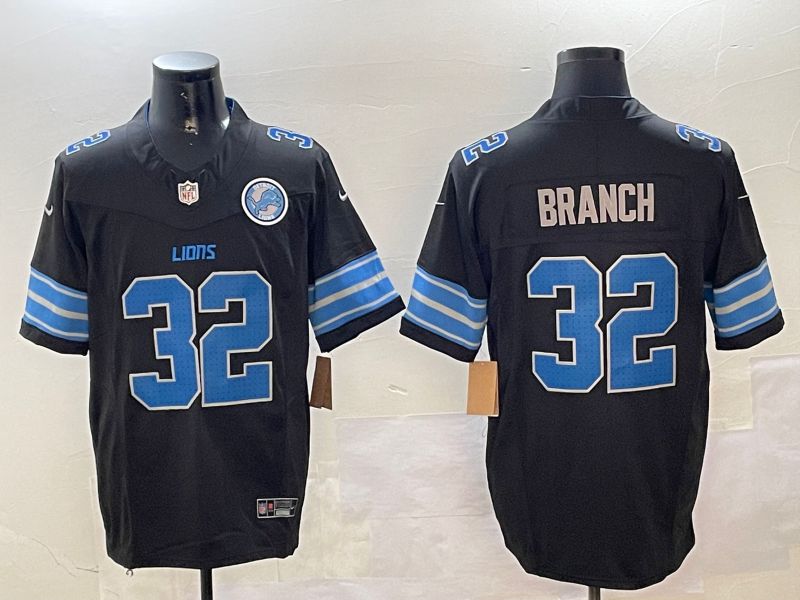 Men Detroit Lions 32 Branch Black three generations 2024 Nike Limited NFL Jersey style 2